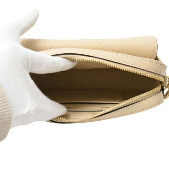 GUCCI Authentic Cream Leather Shoulder Bag - Picture 5 of 10